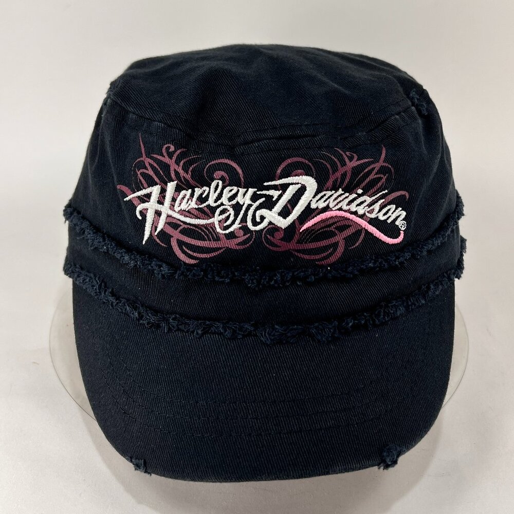 Harley Davidson 2T 4T Cadet Cap Hat Black Distressed Toddler Kids Girls Biker